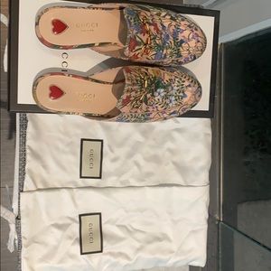 Gucci Princetown floral horsebit mules